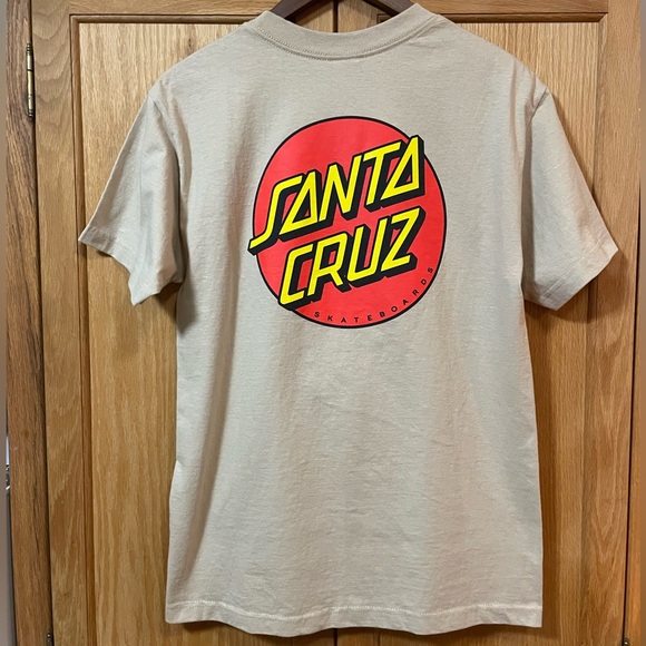 Santa Cruz Classic Dot Regular T-Shirt Cream/Tan/Red/Yellow Skateboarding Medium - Picture 5 of 11